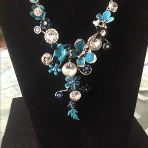 Blue butterfly necklace